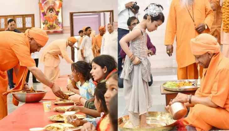 Yogi Adityanath performs Kanya Pujan